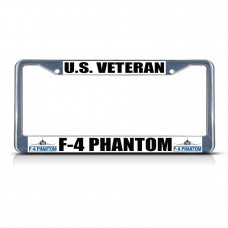U.S. VETERAN F-4 PHANTOM MILITARY Metal License Plate Frame Tag Border Two Holes   381700869574